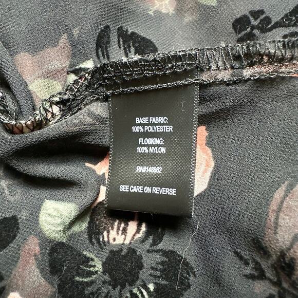 Torrid | Women | Floral Rose Long Line Velvet Trim Sheer Chiffon Kimono | Sz 1-2 - Picture 9 of 13